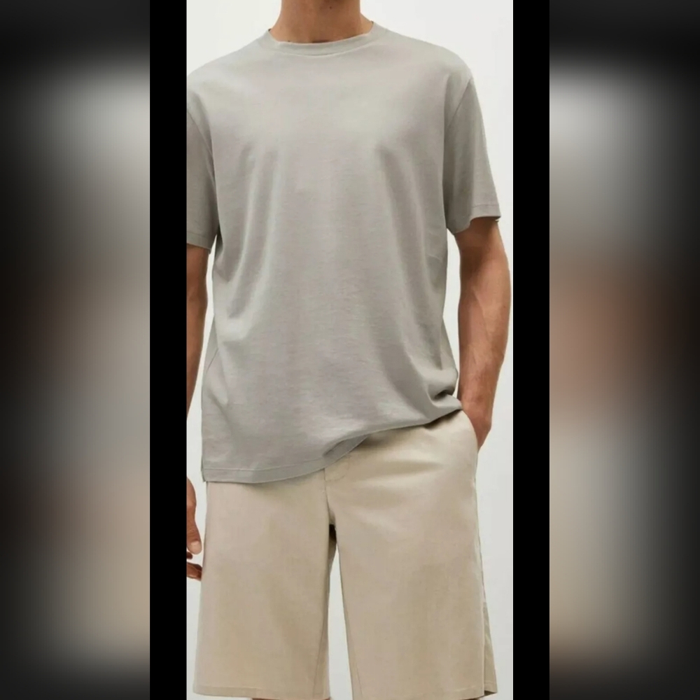 Mango SEALED! NWT! Linen/Lyocell Chino Shorts in Beige. Sz 32. R2S!!